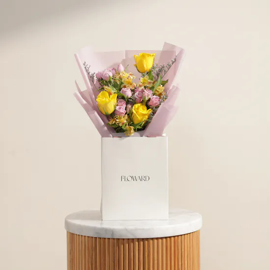Blushing Sunshine Flower Bouquet