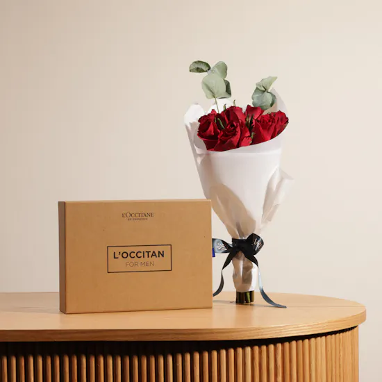 L’Occitane Men's Gift Box | Roses Hand Bouquet