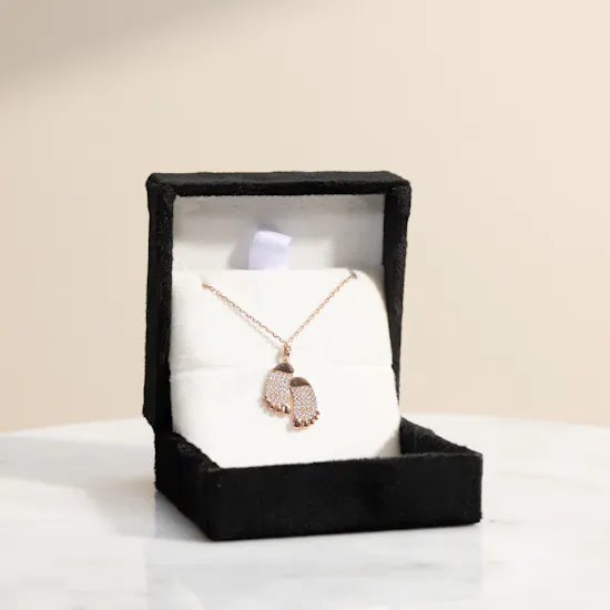 Artsy Baby Feet Zircon Stone Necklace