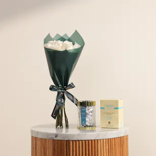 Abdul Samad Al Qurashi Blue Oud Scented Incense Stick | White Tune Flowers Bouquet Abdul Samad Al Qurashi Blue Oud Scented Incense Stick | White Tune Flowers Bouquet