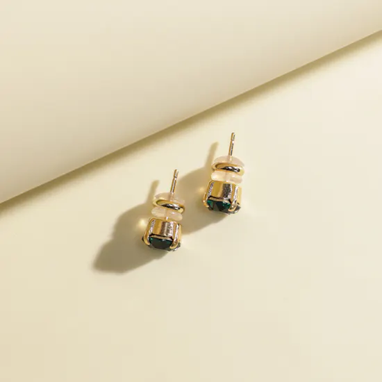 Caroline Svedbom Classic Stud Earrings Emerald For Women