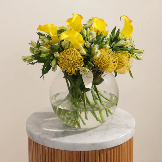Shinny Yellow Flower Vase