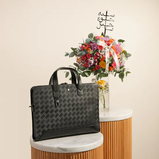 Montblanc Black Luxury Briefcase | Golden Glow Birthday Vase