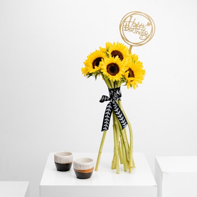 Tip of the Day Saada Coffee Cups with Happy Birthday Sunflowers