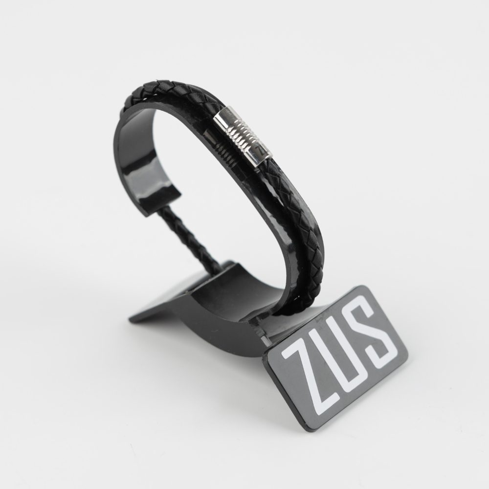 Zus Single Leather Bracelet | 4mm | Black 