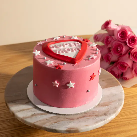 Floward Super Mom Pink Cake | Revival Roses Bouquet