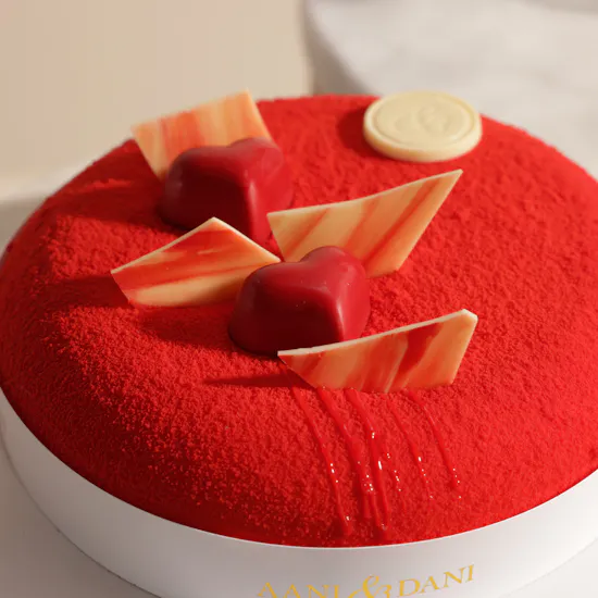 Aani & Dani Red Velvet Cake | Baby Girl Arrival Flowers and Balloon
