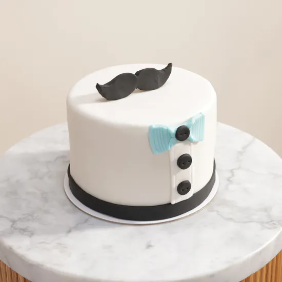 NJD Bow Tie and Moustache Cake