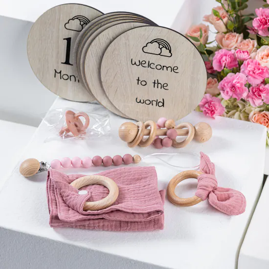 Gifted Baby Girl Set | Pink Flowers