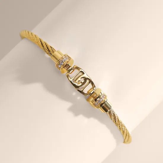 Aigner Gold-plated Small Ale Tre Women's Bangle