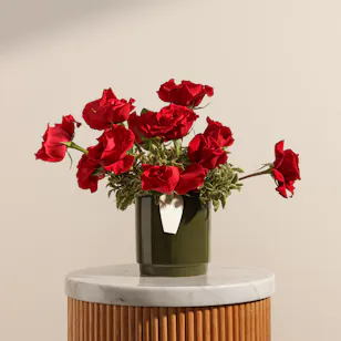 Scarlet Muse Roses Vase