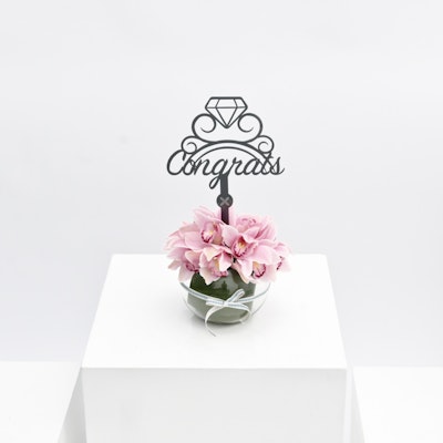 10 Pink Cymbidiums Wedding Vase 