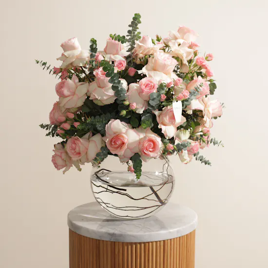 Enchanting Blush Rose Vase