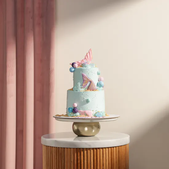 December Cake Personalized Mermaid Two Tier Cake