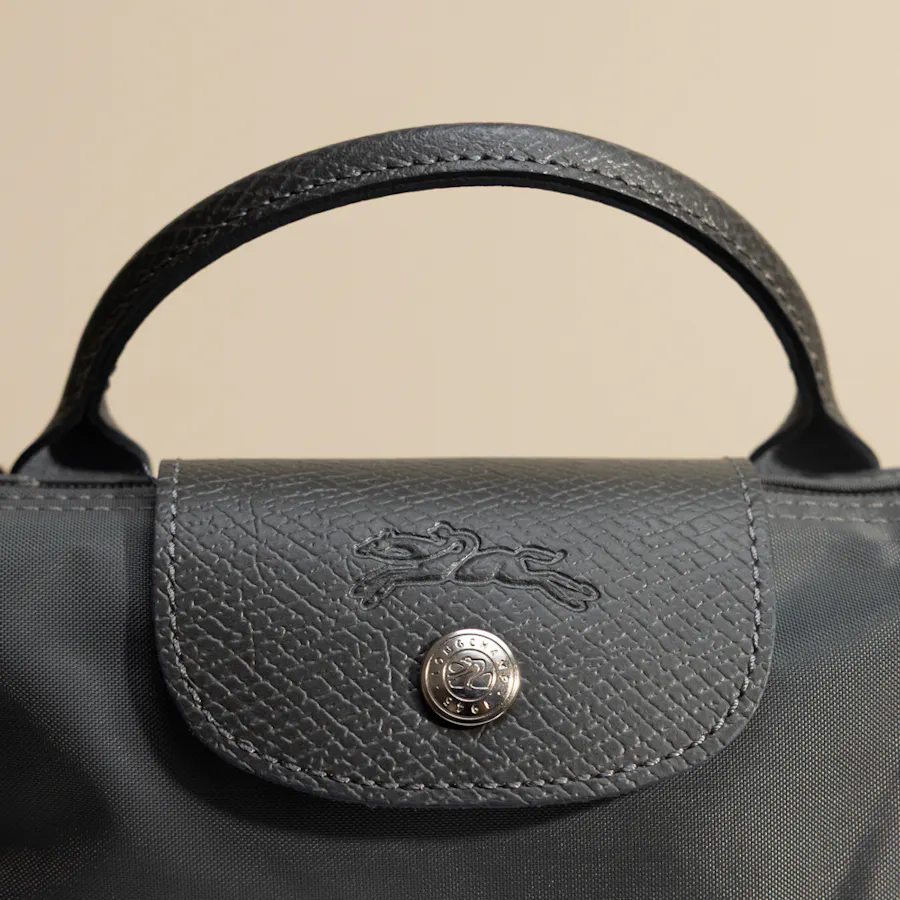 LongChamp Grey Pochette with Handle Le Pliage Tote Bag 5