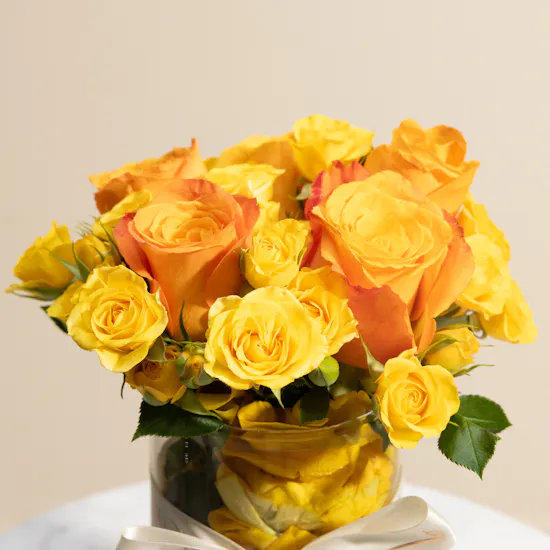 Golden Aura Flowers Vase