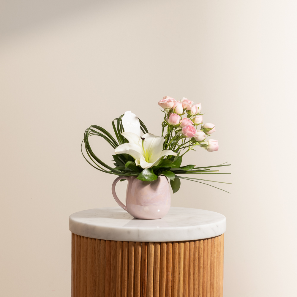 Tip of the Day Pink Mug with Flowers