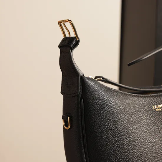 Celine Teen Celine Lulu in Grained Calfskin Black Bag