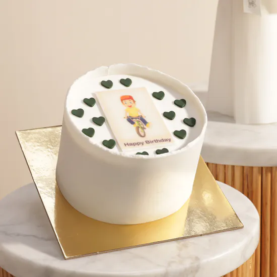 Floward Personalized Photo Black Heart Cake | Amber Glow Flower Bouquet