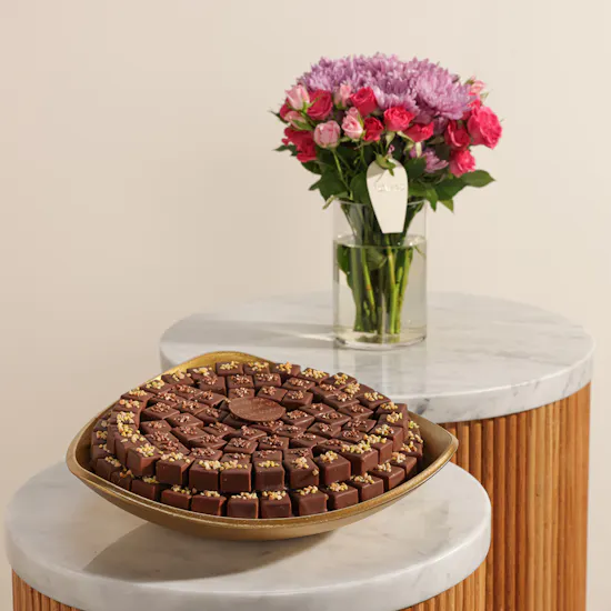Soucolat Golden Triangle Chocolate Tray | Velvet Joy Flowers