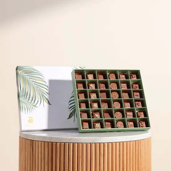 Abucci Large Chocolate Palm Box