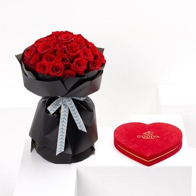 Large Godiva Box | 35 Red Roses