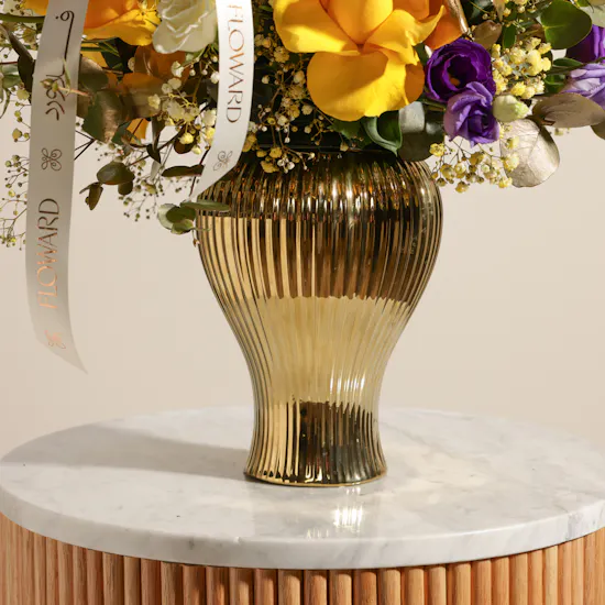 Golden Horizon Flower Vase