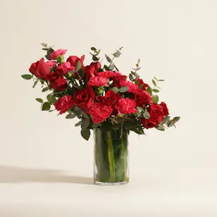 Crimson Celebration Flower Vase