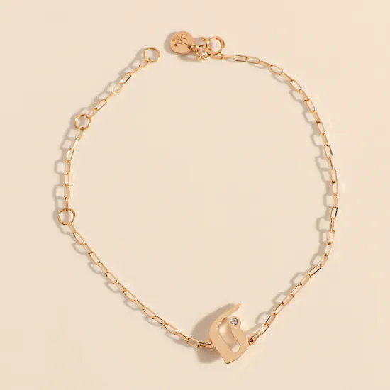 Midad Letter Noon Bracelet | 18 k gold