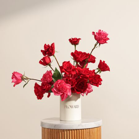 Red and Fuchsia Roses Box