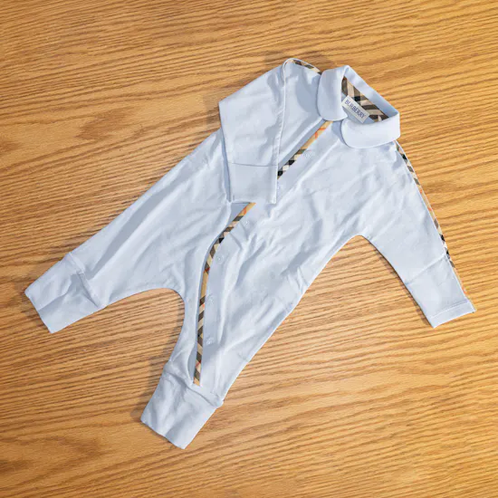 Burberry Blue Cotton Three-piece Newborn Baby Boy Gift Set