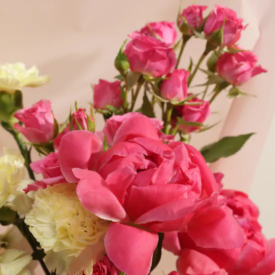 Crimson Peony Whisper Flower Bouquet