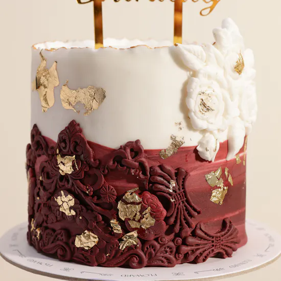 Floward Floral Burgundy Ombré Birthday Cake