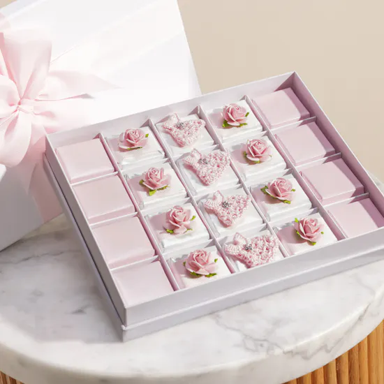 Le Chocolatier Dubai Baby Girl Decorated Pink Chocolate Box