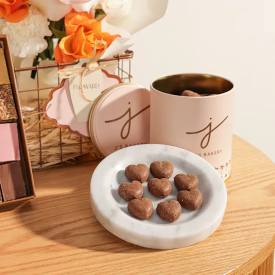 J's Bakery Delightful Gift Basket | Warm Flowers