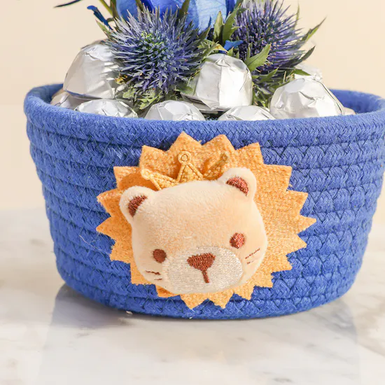 Floward Nutella Chocolate Blue Basket wih Flowers