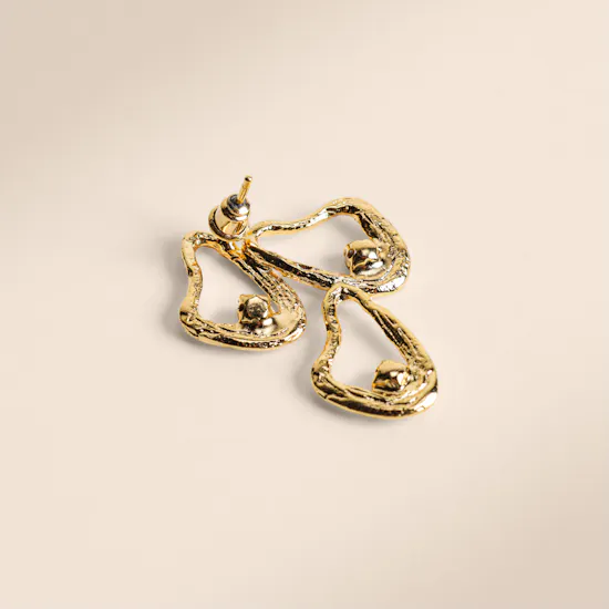 Lynyer Celestial Whispers Trip Drop Gold Plated Earrings