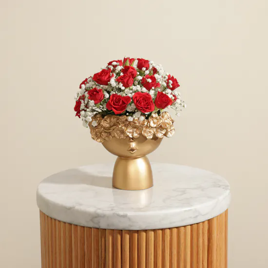 Red Whisper Baby Rose Vase
