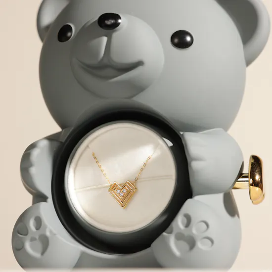 Amal Almajed Heart Shape Gold and Diamond Necklace