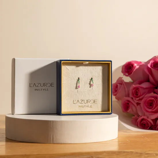 L'azurde Gold Earrings | Astounding Bouquet