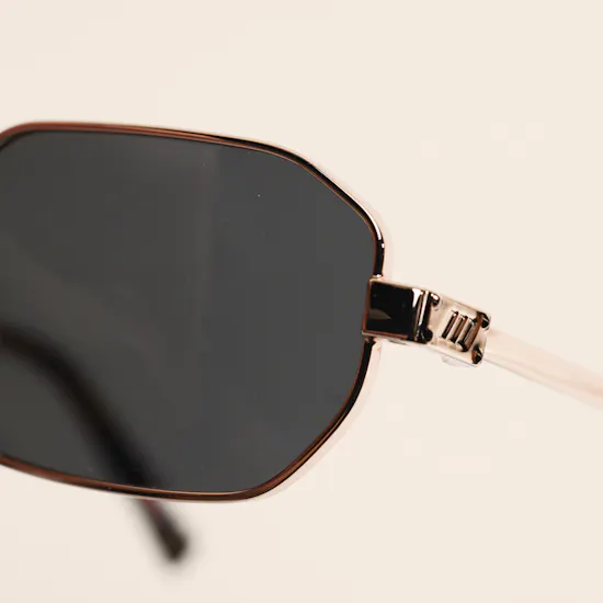 Le Specs Mythic Square Gold Smoke Mono Polarised Unisex Sunglasses