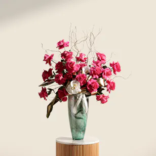 Blush of Romance Flowers Vase
