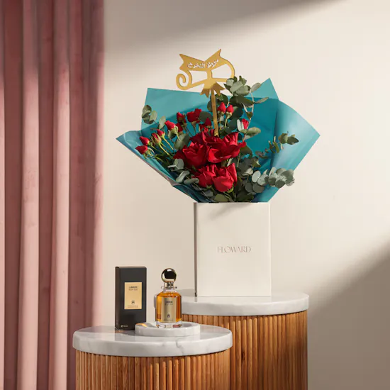 Abdul Samad Al Qurashi Body Oud Lumiere | Festive Graduation Roses Bouquet