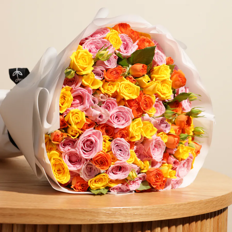 Rainbow Bouquet | White Wrap 3