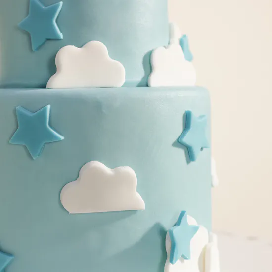 December Cake Elephant with Star and Sky Cake | Number 3 Balloon