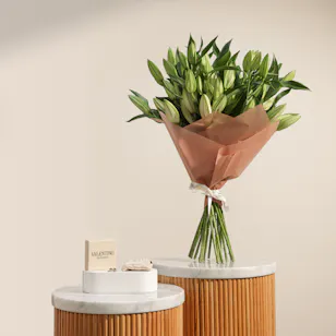 Valentino VLogo Signature Earrings | Radiant White Lily Bouquet