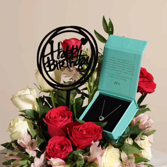Zia Heart Charm Necklace | Passion Flowers
