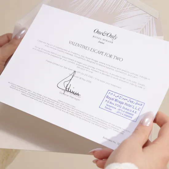 One&Only Spa Valentine's Escape for Two Voucher
