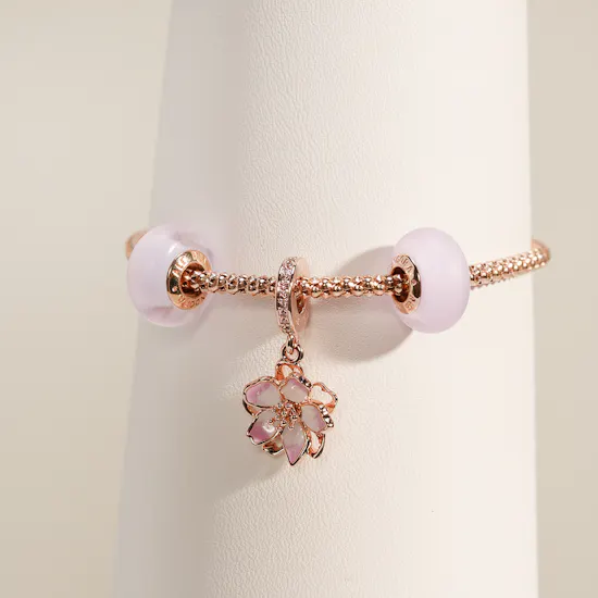 Pandora Cherry Blossom Studded Chain Slider Bracelet Set