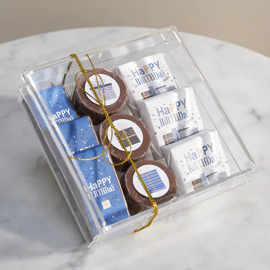 Lilac Blue Happy Birthday Acrylic Chocolate Box